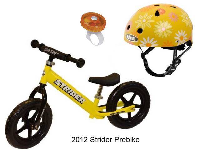 yellow strider bike