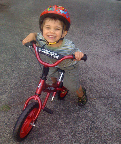 Who says a balance bike is only for summertime?